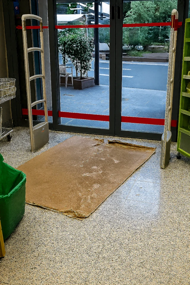 Destroyed entrance mat